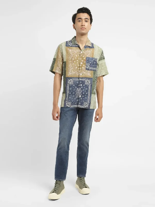 Men's Paisley Relaxed Fit Linen Shirt